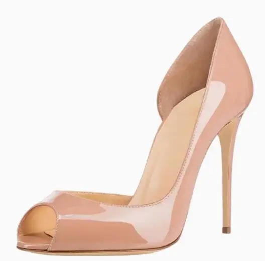 مثير أسود رمادي عارية براءات الاختراع والجلود اللمحة تو قطع خنجر مضخات المرأة الضحلة الانزلاق على عالية الكعب مأدبة فستان أحذية سيدة