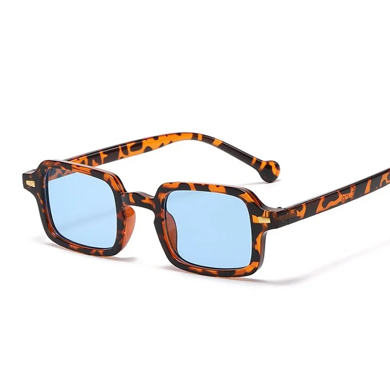 Kleine quadratische Sonnenbrille für Damen und Herren, Vintage-Nieten-Sonnenbrille, modische Designer-Sonnenbrille in Bonbonfarben