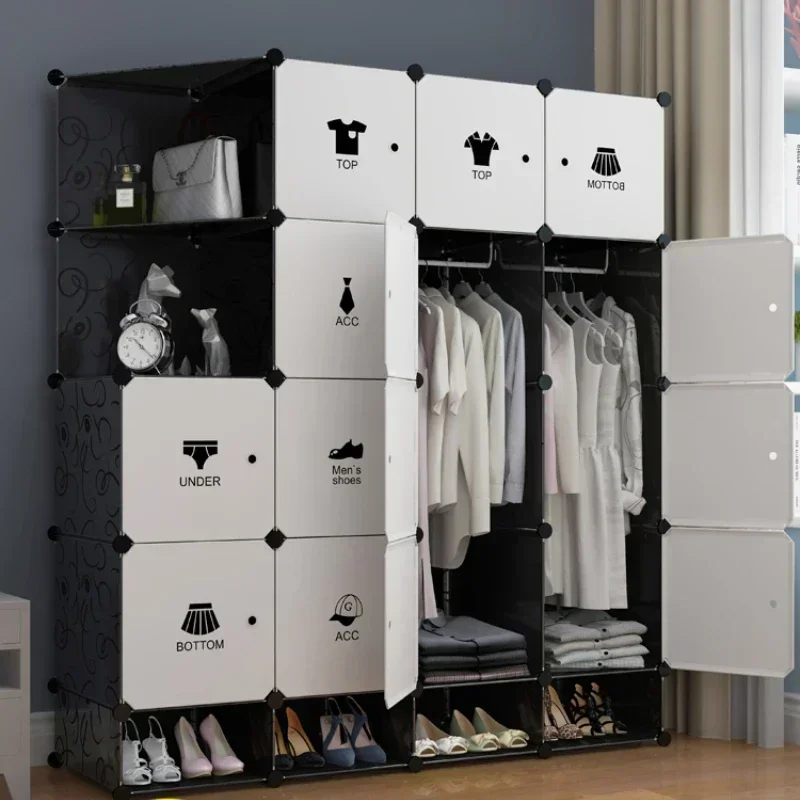 

Jewelry Closets Storage Wardrobes Organizer Plastic Folding Clothing Cabinet Wardrobes Organizer Partitions Szafa Home Furniture