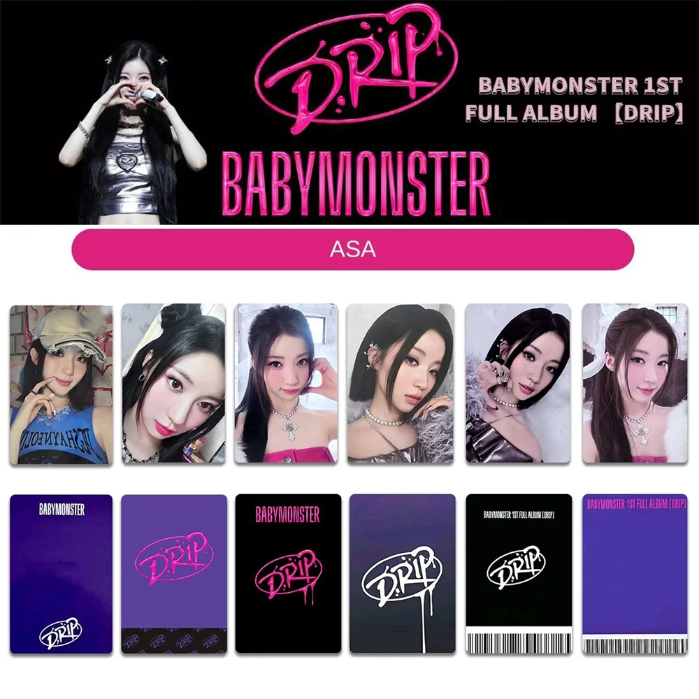 Kpop BABYMONSTER New Album DRIP Star Surrounding Small Cards RUKA PHARITA ASA AHYEON RAMI RORA CHIQUITA Fans Gifts Collection