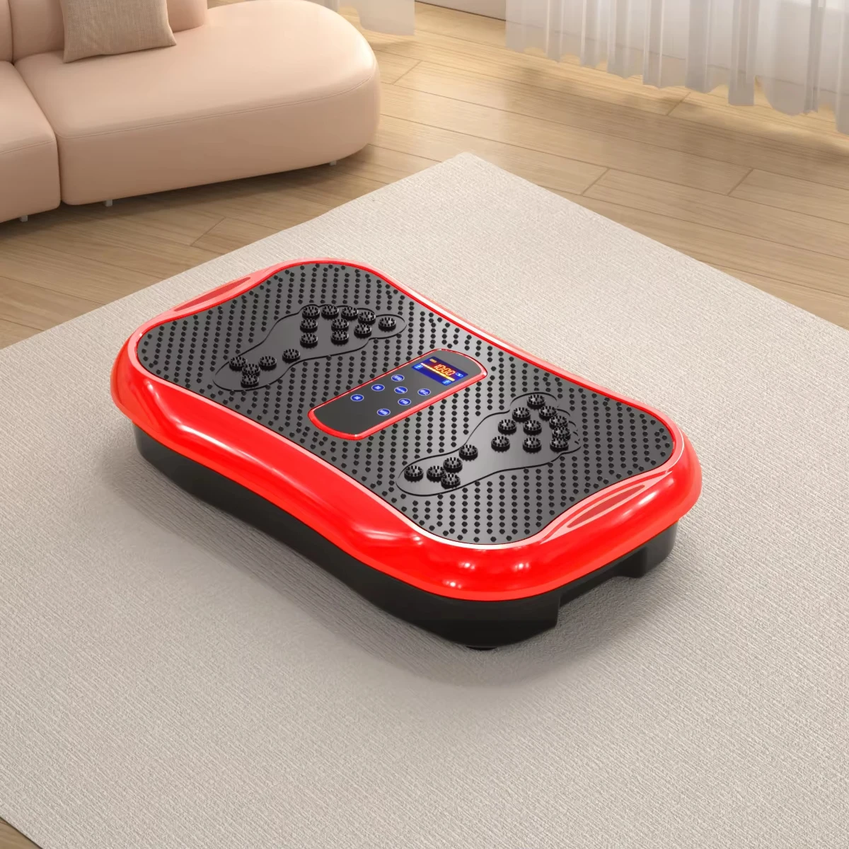 

Electric massage vibrating plate with two motors ABS household vertical belt