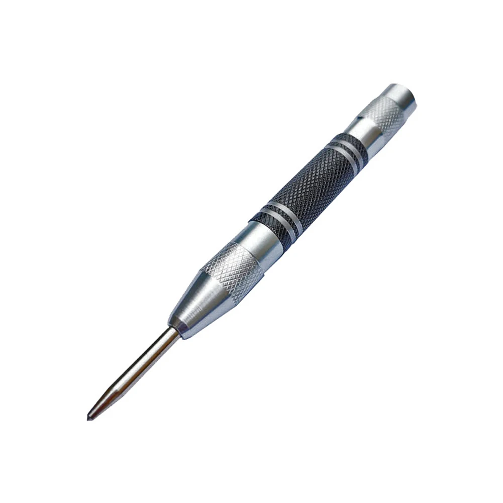 Tools Center Punch Automatic Silver Spring Wood Glass 128mm 128mm / 5Inch 12mm 4mm Black High Carbon Steel Loaded