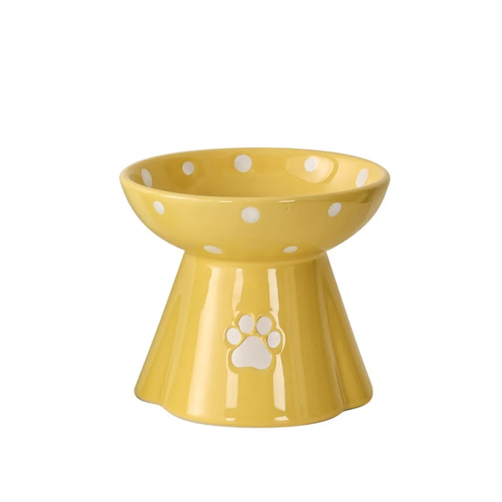 

Ceramic Cat Bowl Cute Anti Tipping Dog Food Feeding Basin Large Capacity Non-slip Pet High Foot Bowl Water Container