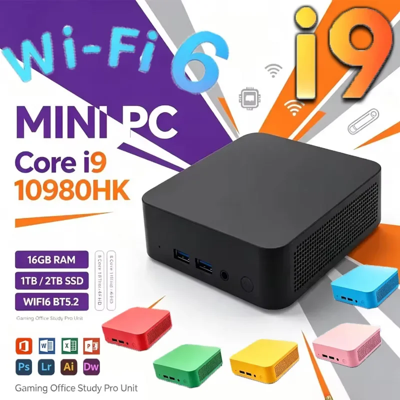 2026 Mini PC Intel I9-10980HK Windows 11 Desktop PC Gaming Computer 32GB DDR4 1TB SSD WiFi 6 BT 5.2 4K Portable Games PC