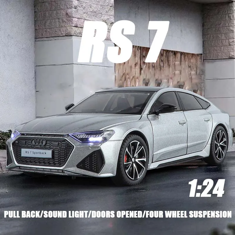 

1:24 Limousine RS7 Alloy Car Diecast Premium Model Metel Sound Light Fast Furious Boyfriend Birthday Gift Kid Simulated Toy 핫휠 몬