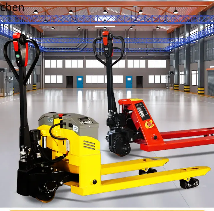 HT Electric Ground Bull Hydraulic Manual Semi-Electric Forklift Small Lithium Battery Handling Truck