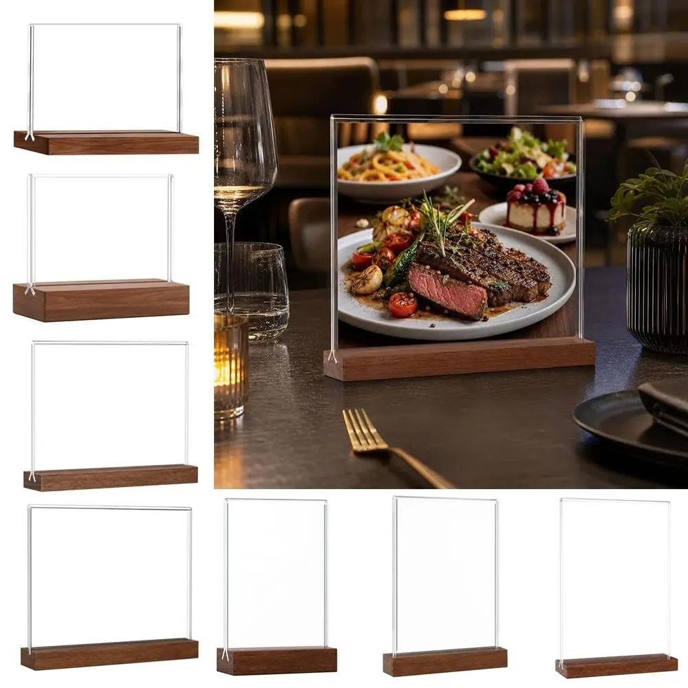 Multifunctional A4/A5/A6 Desk Display Stand Double Side Clear Acrylic Bulletin Board Transparent Photo Holder Restaurant