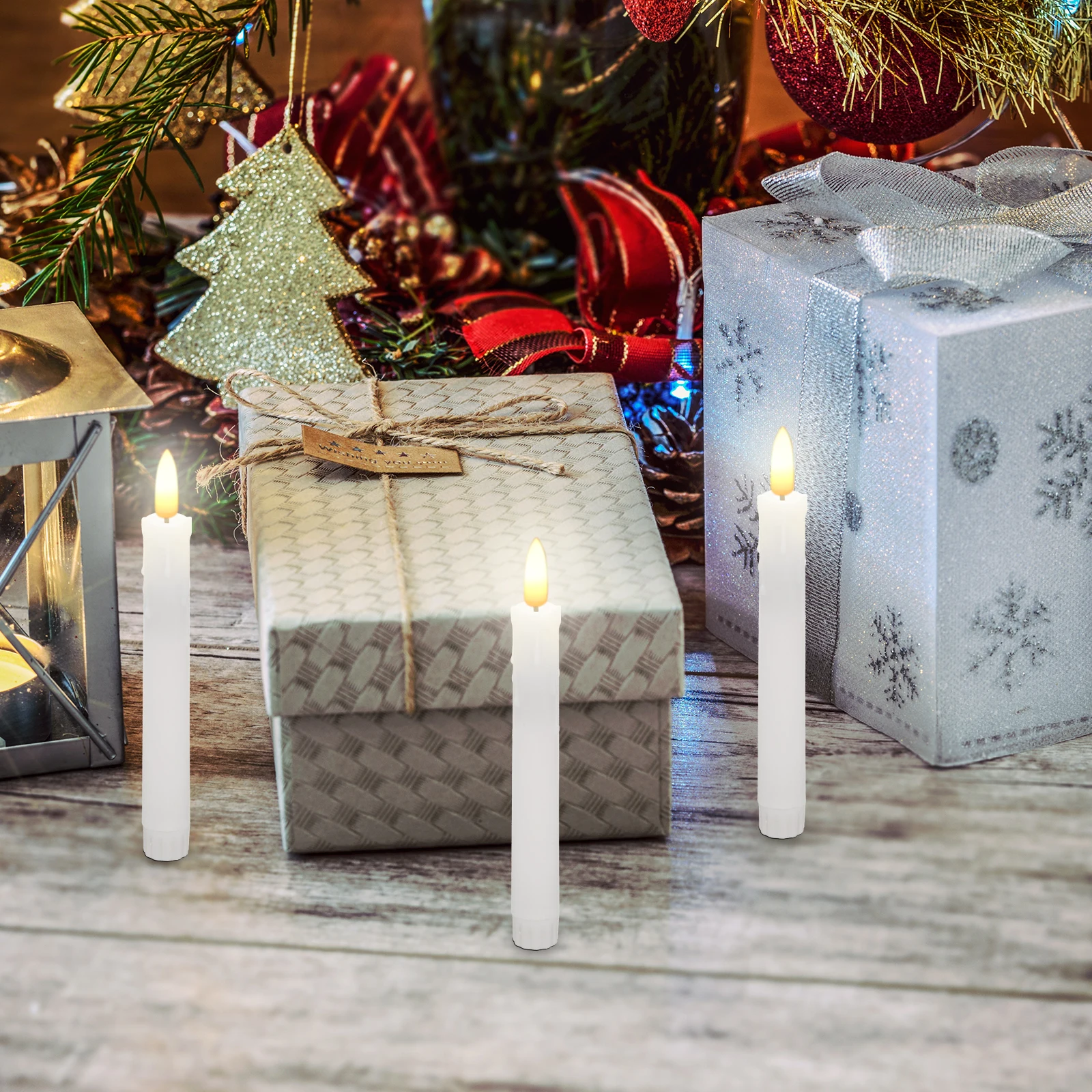 

6Pcs Remote Control Operated Flameless Taper Candles Flickering Flame for Party Wedding Christmas Home Decor