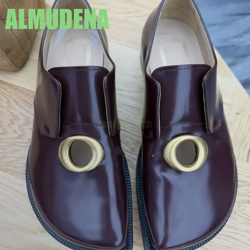 أحذية Lefu ذات شكل خاص لأصابع القدم، نعل سميك جديد، كعب سميك، قدم واحدة، أحذية جلدية مسطحة غير رسمية على الطراز البريطاني #1