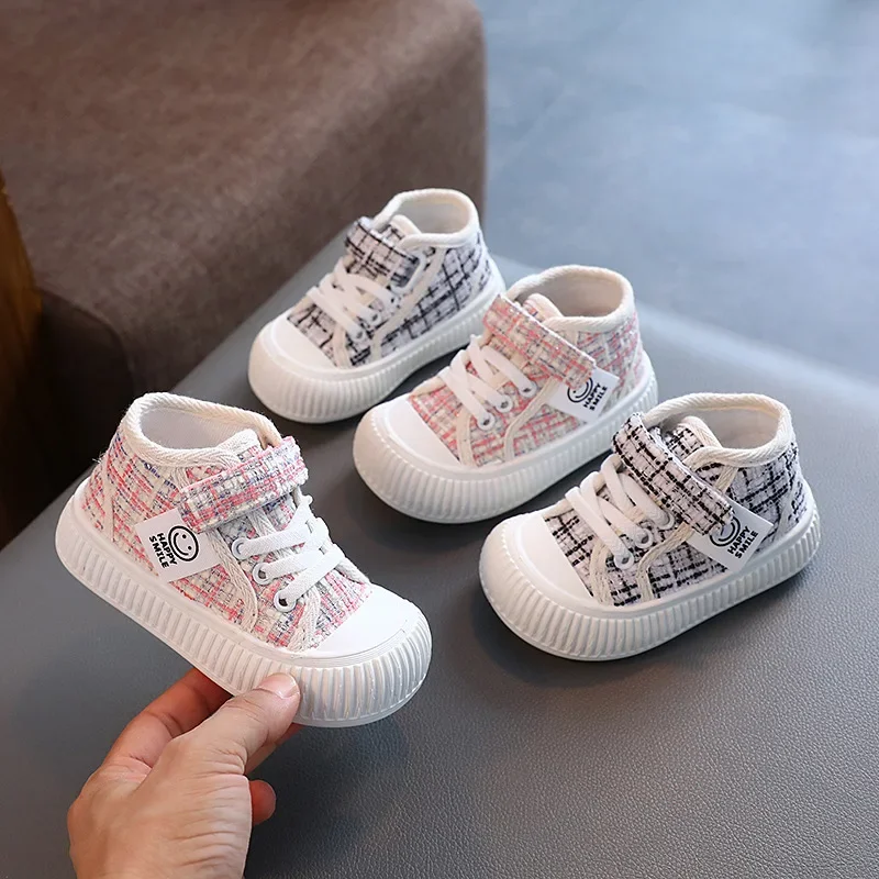 Classical Autumn High-top Small Fragrant Canvas Shoes For Kindergarten Boys And Girls Casual Children's Shoes