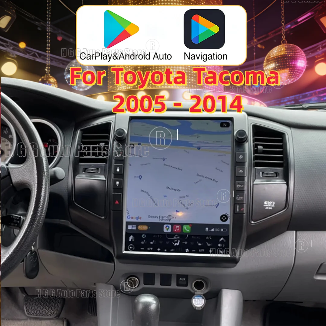 

13 дюймов для Toyota Tacoma 2005-2014 Android13 8-ядерный автомобильный мультимедийный плеер стереоприемник радио GPS 4G WIFI Carplay Android Auto