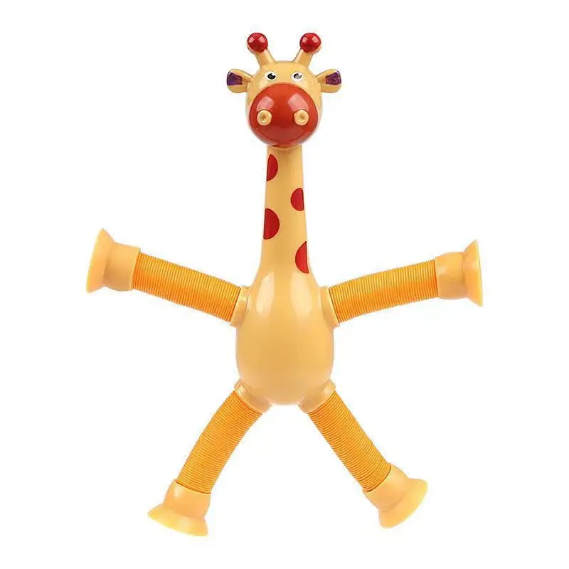 Children Suction Cup Toys Pop Tubes Stress Relief Telescopic Giraffe Fidget Toy Sensory Bellows Anti-stress Squeeze Kid Boy Girl