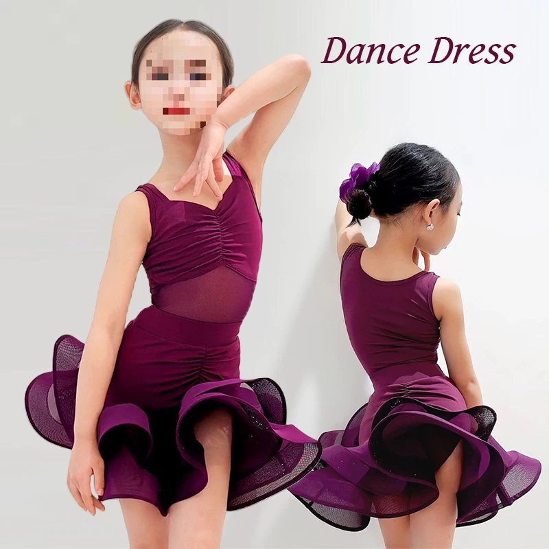 

Kids Professional Latin Dance Dress Girls Tango Salsa Samba Ballroom Dance Performance Stage Outfits Costume 2025 New