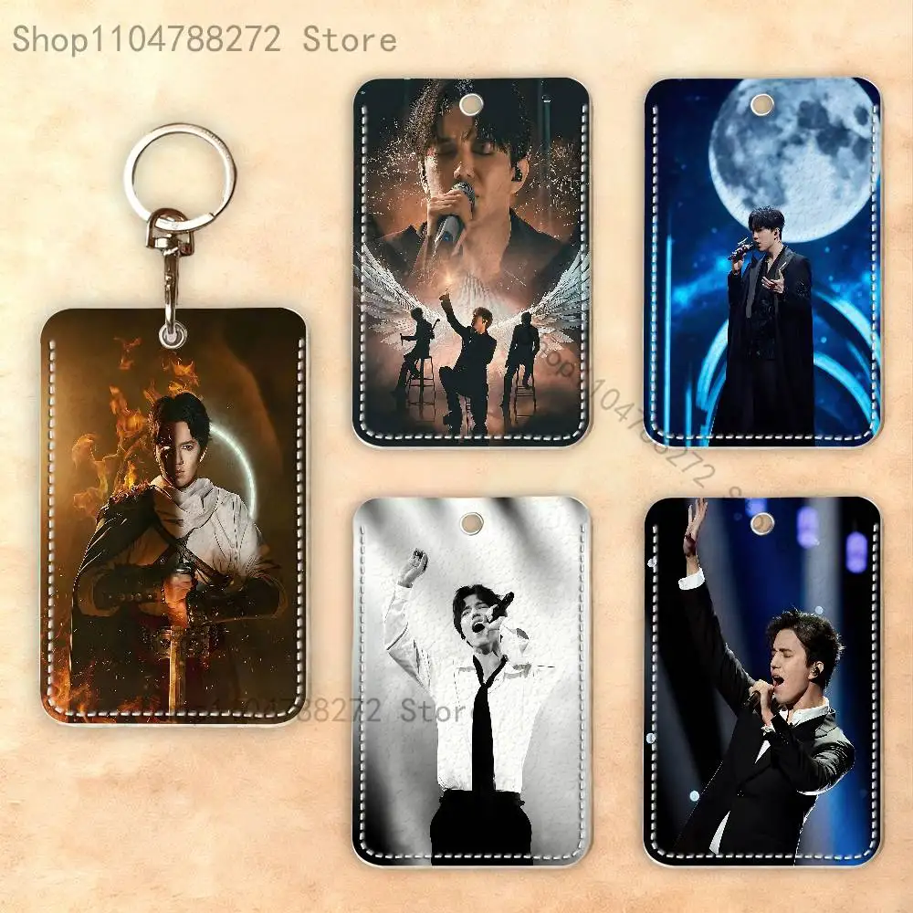 D-Dimash aangepaste toegangskaart geval lederen kaarthouder sleutelhanger sleutelhanger transport kaart geval geschenken