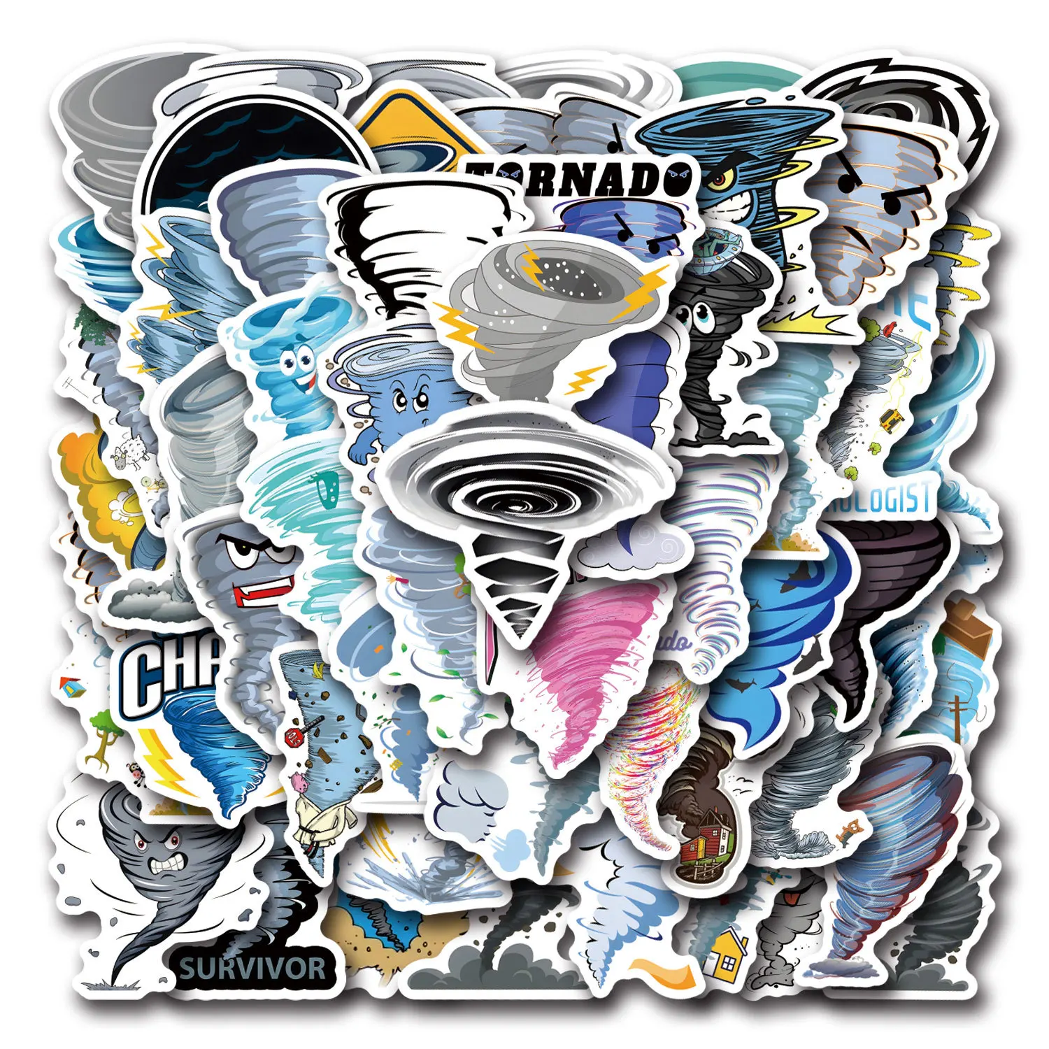 55/110PCS Tornado Cartoon Graffiti Aufkleber Auto Gepäck Wasser Tasse Aufkleber DIY Notebook Schreibwaren Aufkleber