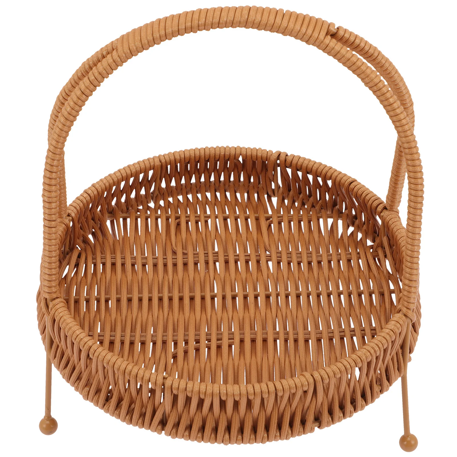 

1pcs Imitation Rattan Basket Woven Snack Organizer For Dessert Cake Pastry Display Home Coffee Shop Bakery Use Desktop Serving