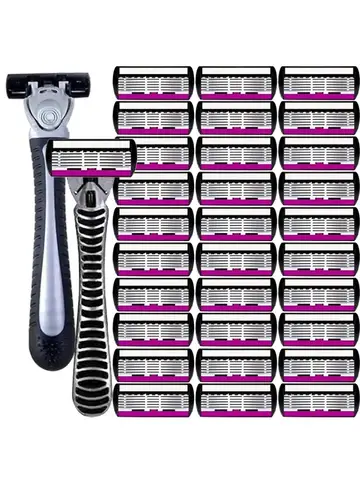 3/6/12 Pcs/ High Quality Man Safety Razor Blade 6 Layer German Stainless Steel Shaving Cartridges Compatible Mach  Shaver