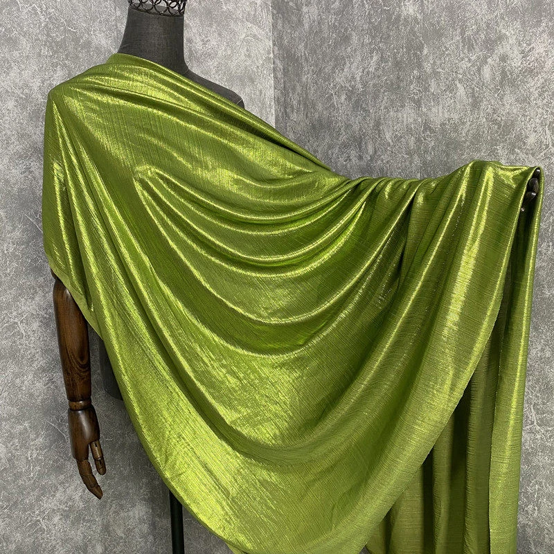 50cm Metallic Glossy Elastic Fabric for Dai Ethnic Strapless Dress DIY Sewing Performance Costumes Evening Gowns Designer Fabric