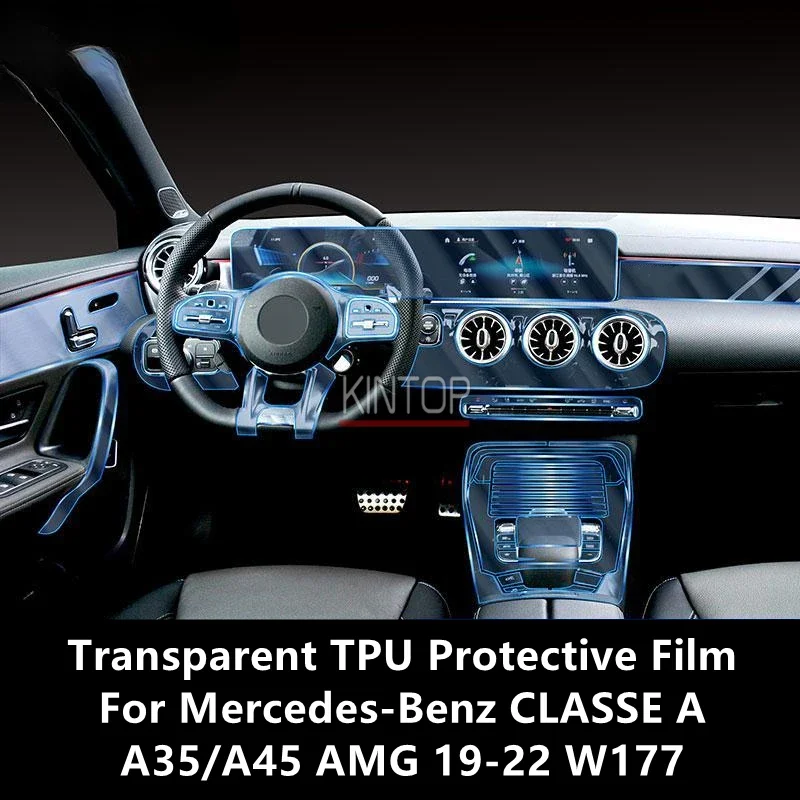 

For Mercedes-Benz CLASSE A A35/A45 AMG 19-22 W177 Car Interior Center Console Transparent TPU Protective Film Anti-scratchRepair