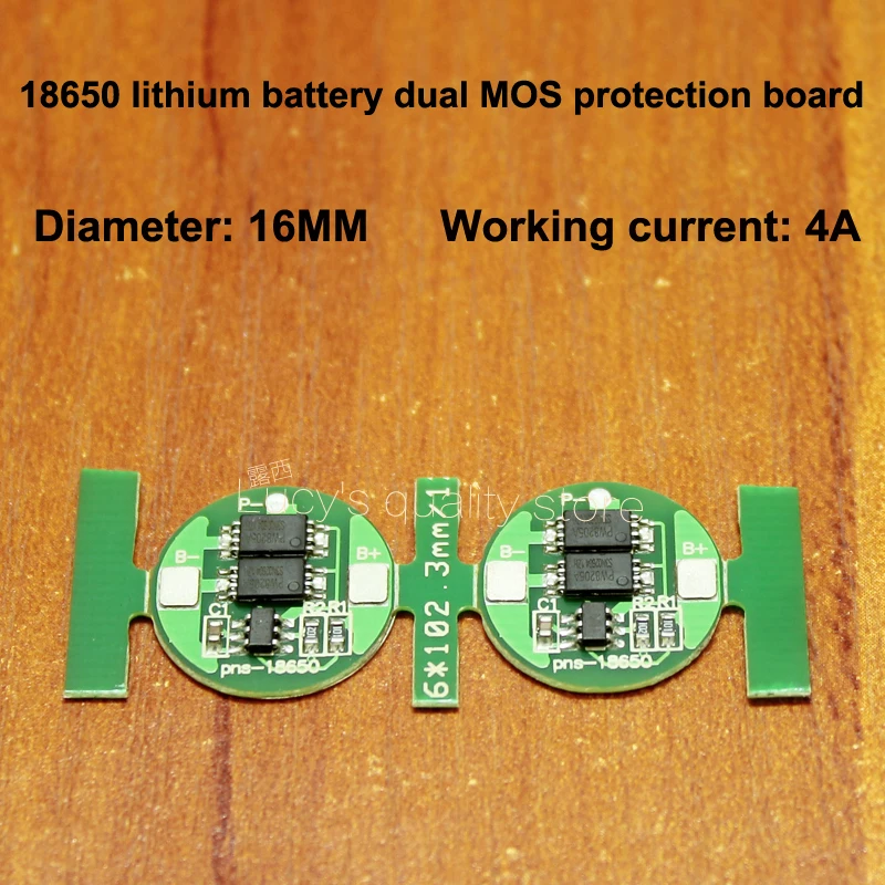 Placa de protección contra sobrecarga y sobredescarga de batería de litio 18650, placa de protección universal doble MOS 18650 sobrecorriente 4A