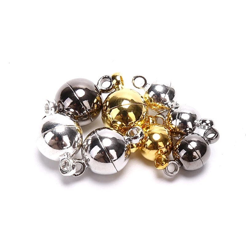 10pcs Magnetic Clasps 6mm/8mm Buckle Hook Round Crystal Beads Disco Ball Clasp For Bracelet DIY Jewelry Making Findings