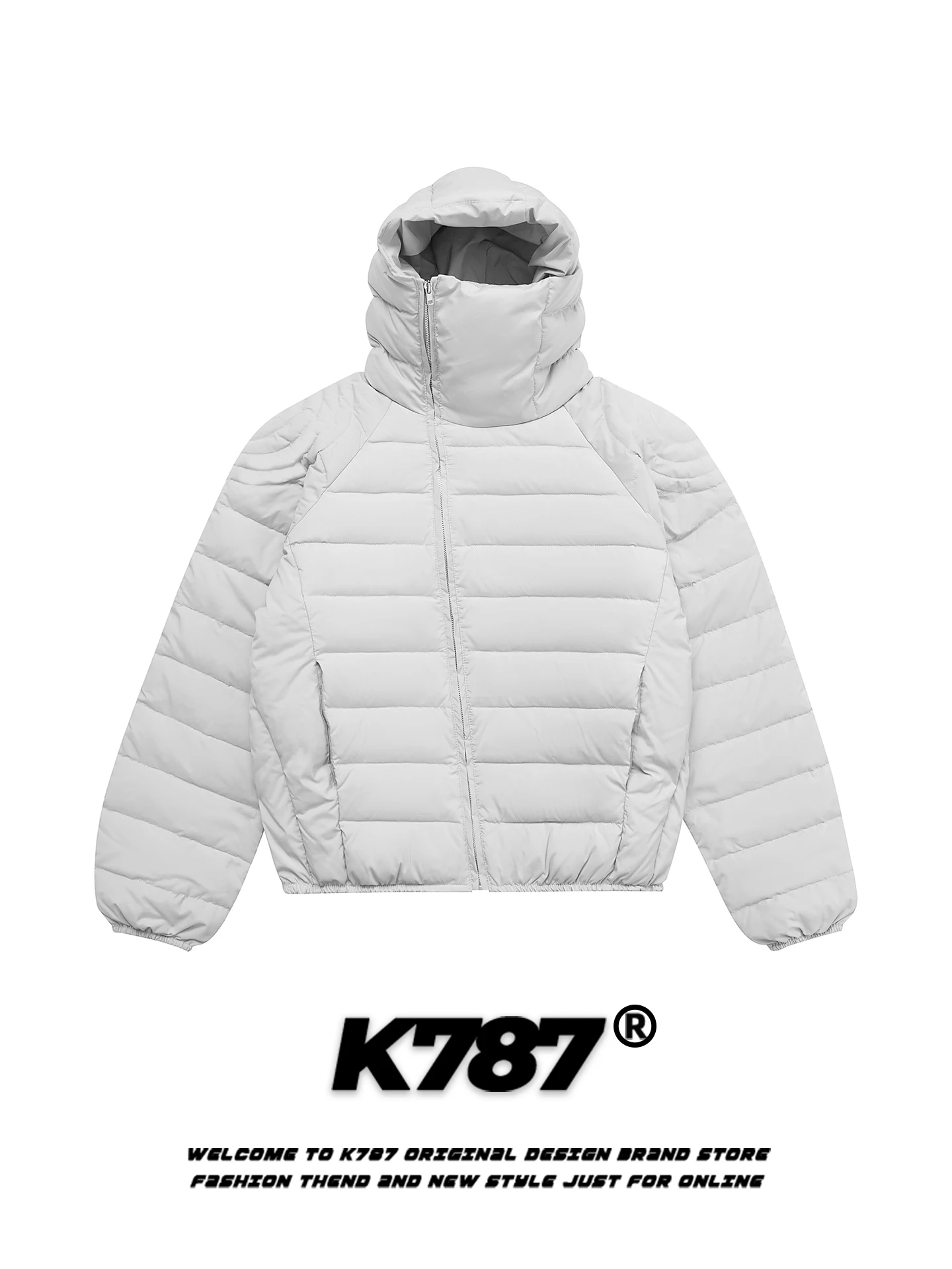 

Мужская утепленная хлопковая куртка K787 в американском ретро-стиле с капюшоном на молнии, теплая, однотонная, повседневная, уличная одежда