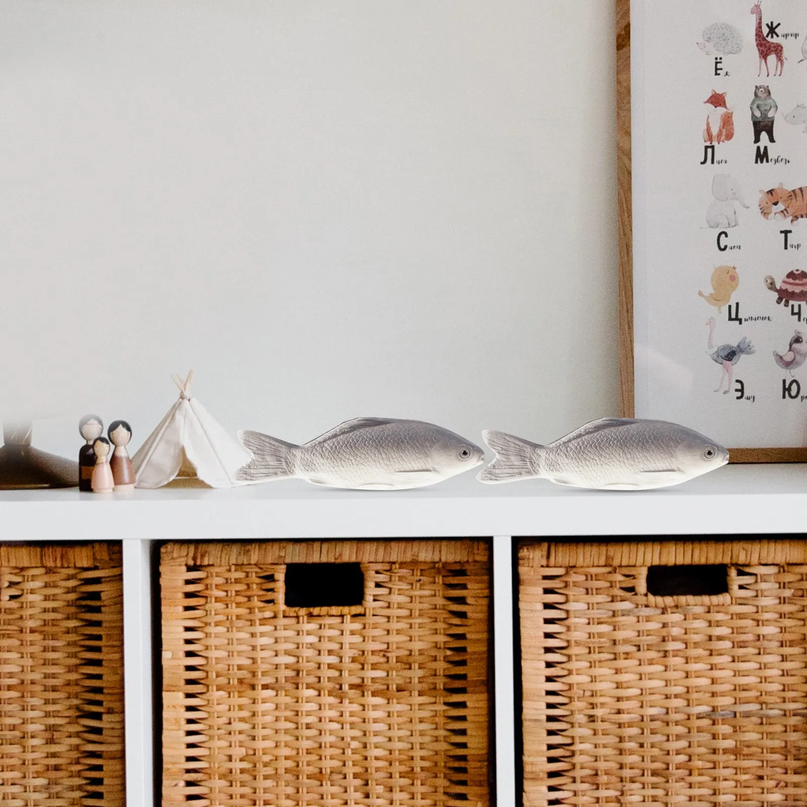 

Набор из 3 искусственных рыбок-имитаций: Изысканный настольный декор, развивающая интерактивная игрушка-модель морского животного для детей