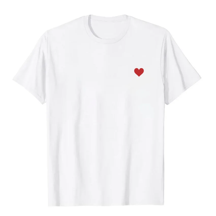 Chic red heart Print T-shirt Fashion casual clothing Oversized 2024 summer unisex comfortable breathable