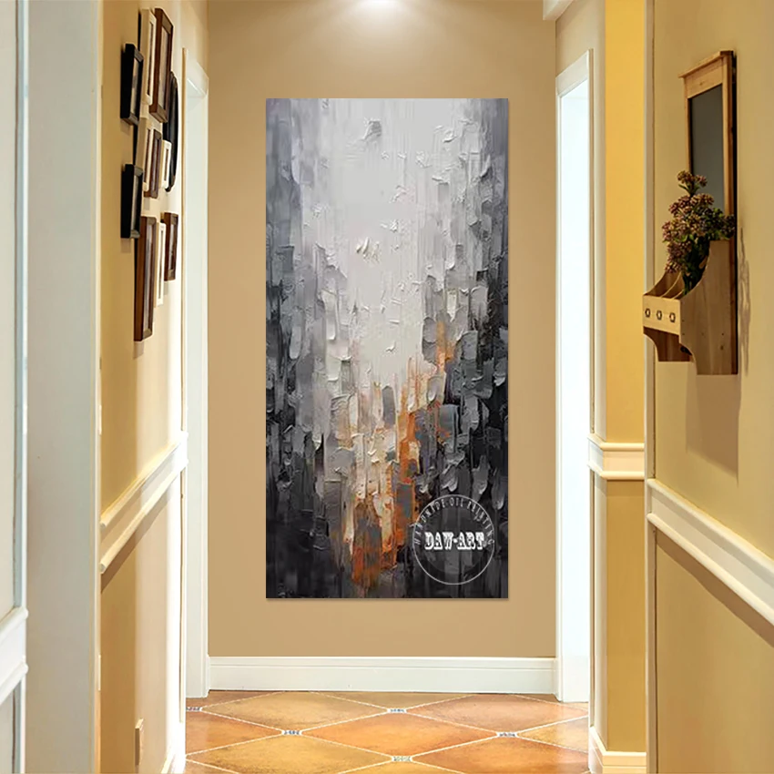 لوحات زيتية على شكل سكين لوحة، عمل فني للديكور الأكريليك، جدار مزخرف بتصميم تجريدي حديث، بدون إطار، صورة فنية من القماش