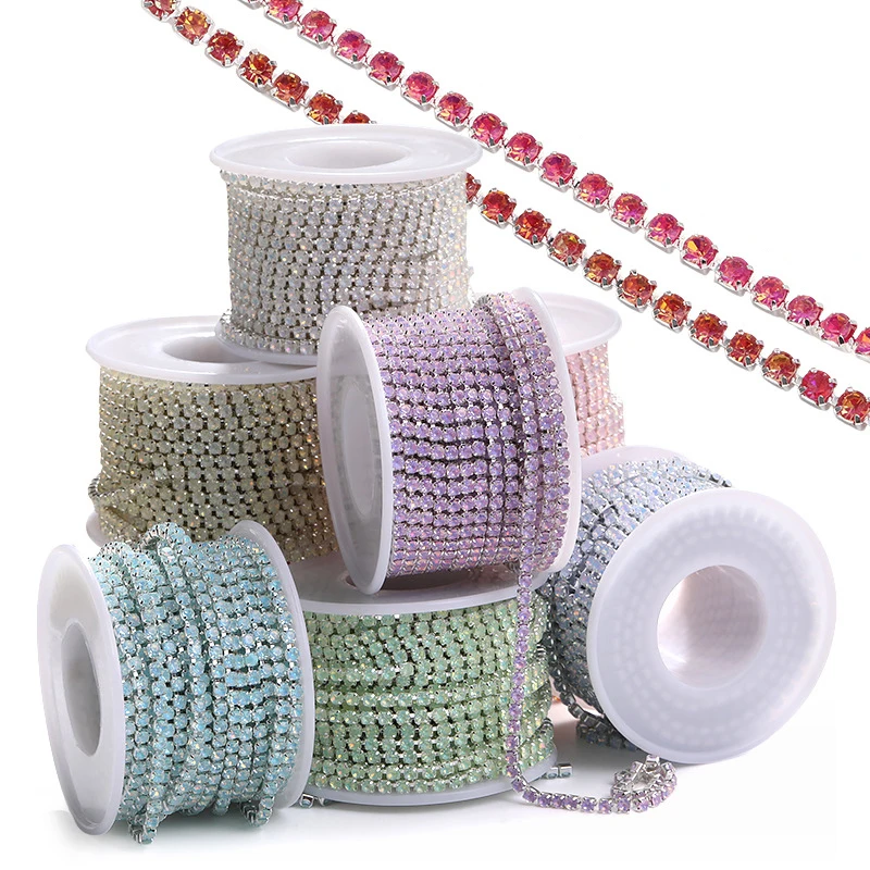 

10 Yards 3mm Crystal Rhinestone Chain Trim Sew On Diamond Cup Chain for DIY Crafts Jewelry Wedding Dress Decoration Supply