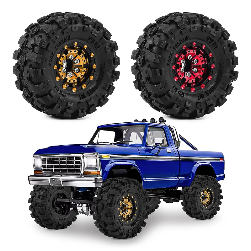 

Комплект алюминиевых дисков с бедлок-системой и шинами 1.0 дюйма для радиоуправляемых краулеров 1/24 SCX24 TRX4M FCX24