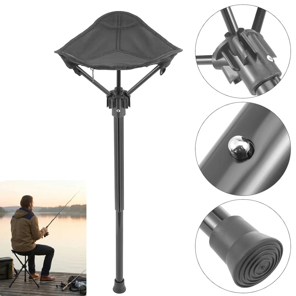 1PCS Portable Triangle Telescopic Stool - One Leg Outdoor Stool for Camping, Fishing, Travel, Queuing & Beach Trips