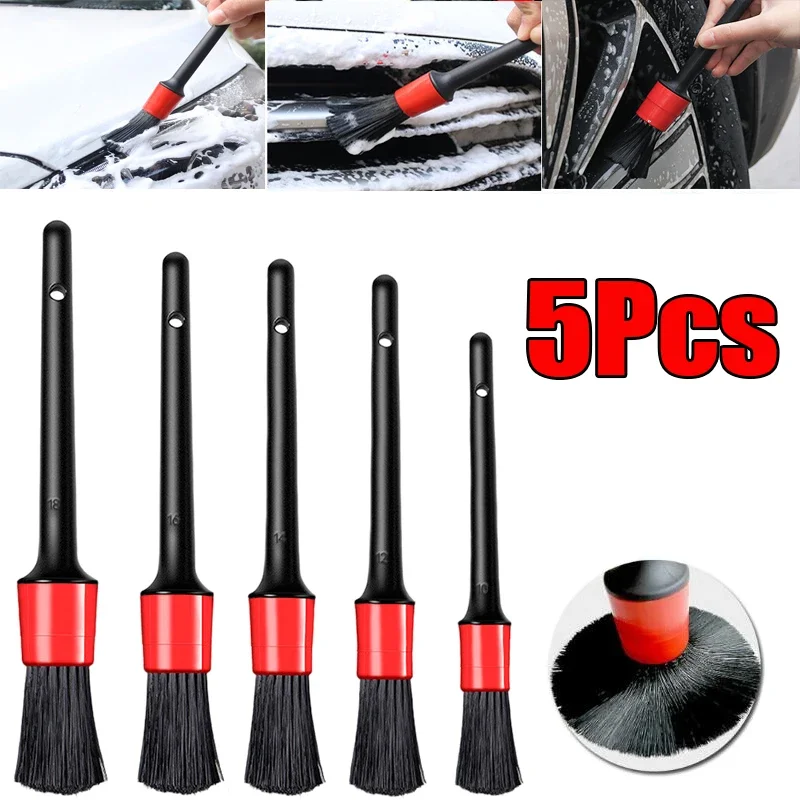 

5Pcs/Set Car Detailing Cleaning Brush Set Car Brushes Interior Dashboard Wheel Brush Dust Cleaning Brushes Auto Cleaning Tools