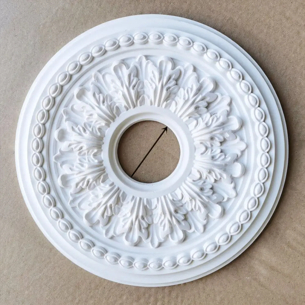 Lightweight PU Ceiling Canopy For Jiaqi Light Base Round Embossed White Decorative Rose For Chandelier Mount Accessory