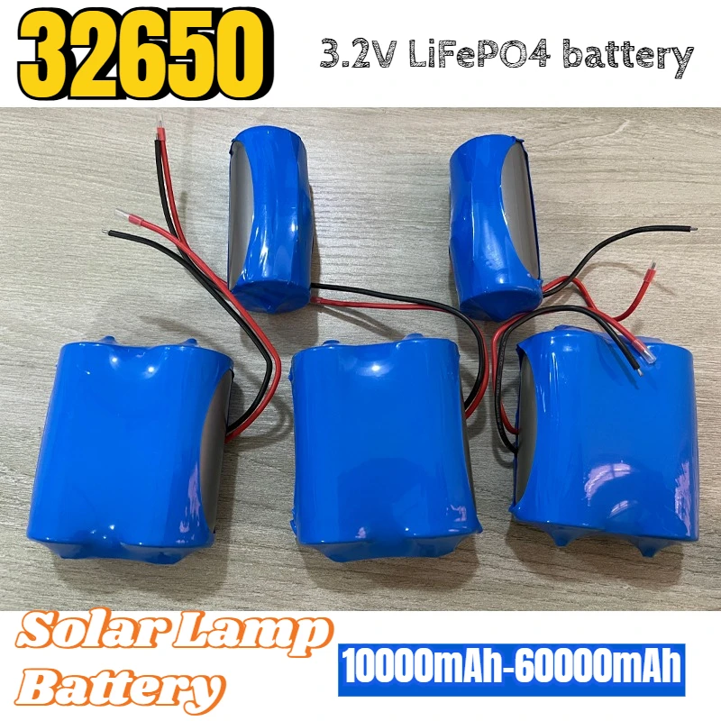 3.2V 32650 Solar Lamp Battery Large Capacity Lithium Iron Battery Solar Street Lamp Floodlight Battery with Protection Panel