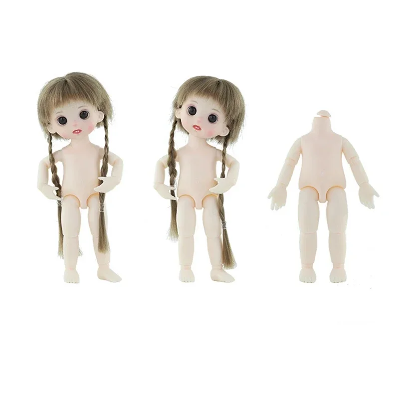 New Turnable Neck 13 Movable Jointed Dolls White Skin for 16cm BJD Doll Girls Toys Ob11 Nude Body