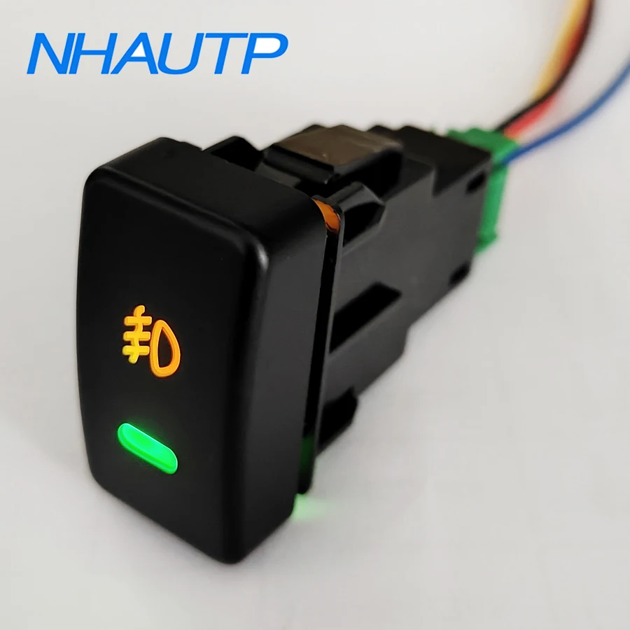NHAUTP 1 шт. с 4-проводами, 5-контактная кнопка переключения автомобильных противотуманных фар для Honda Civic CRV Accord 12 В, желтый + зеленый индикаторная лампа