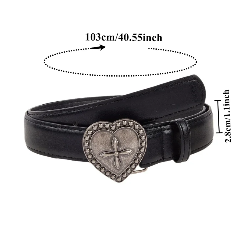 New Metal Heart-Shaped Snap-Fastener Belt  Versatile and Minimalist a Fashionable and Retro-Inspired Belts for Women
