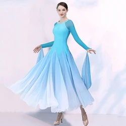 Customized Ballroom Dance Competition Dress Women's  High-end  Modern Waltz Tango Standard Clothes Rhinestone Performance Wear