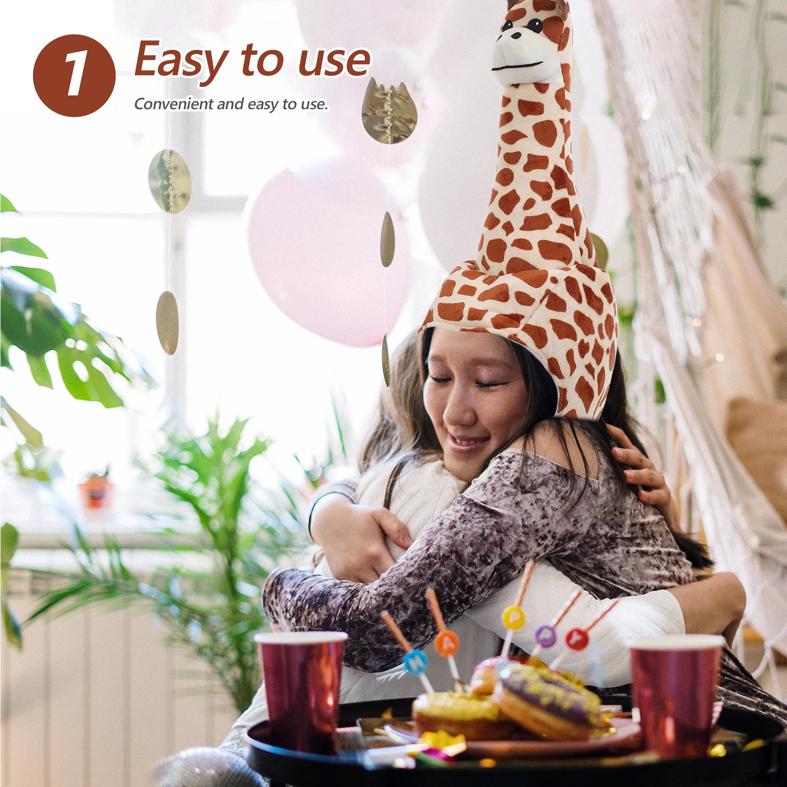 

Giraffe Hat Animal Headgear Funny Party Costume For Adults Carnival Cosplay Photo Prop Soft Comfortable Birthday Festival