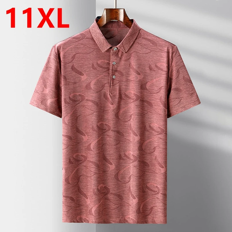 Summer plus size polo shirt short sleeve polo 9XL 11XL men's loose casual top mens polo shirts with short sleeve
