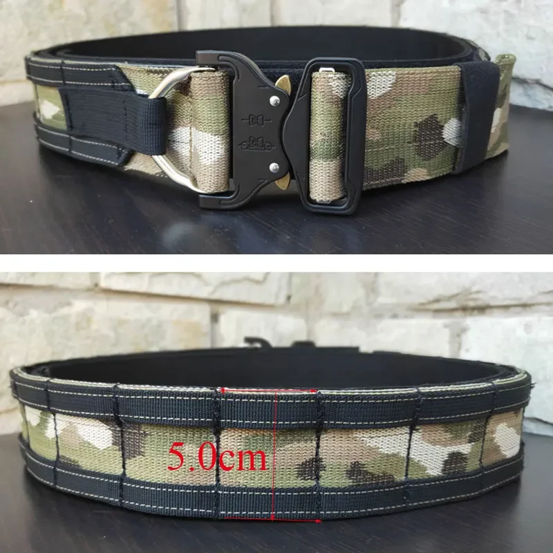 

Тактический пояс Molle, страйкбольный боевой пояс, мультикам, тренировочное снаряжение, мужской охотничий 2-дюймовый пояс для стрельбы