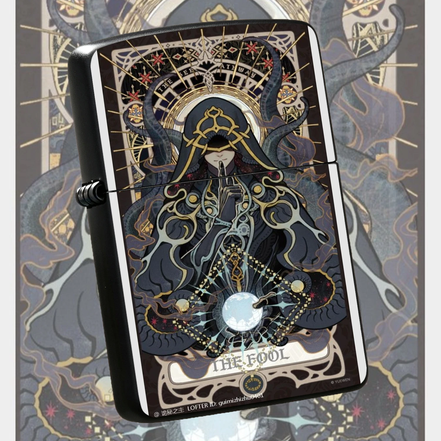 Vintage Tarot Pattern Inflatable Mysteries The Fool Art Collection Windproof  Creative Anime Peripheral Portable Ignition Tool Gift For Boyfriend Tarot Enthusiast Festival Present A Fun And Humorous Lighter