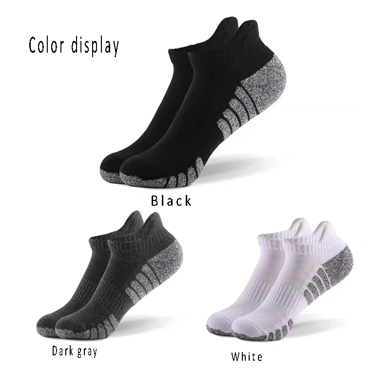 3/1Pairs الرياضة الكاحل الجوارب الرياضية المنخفضة قطع جورب سميكة متماسكة جورب أجهزة لياقة خارجية تنفس سريعة الجافة مقاومة للاهتراء الجوارب الدافئة