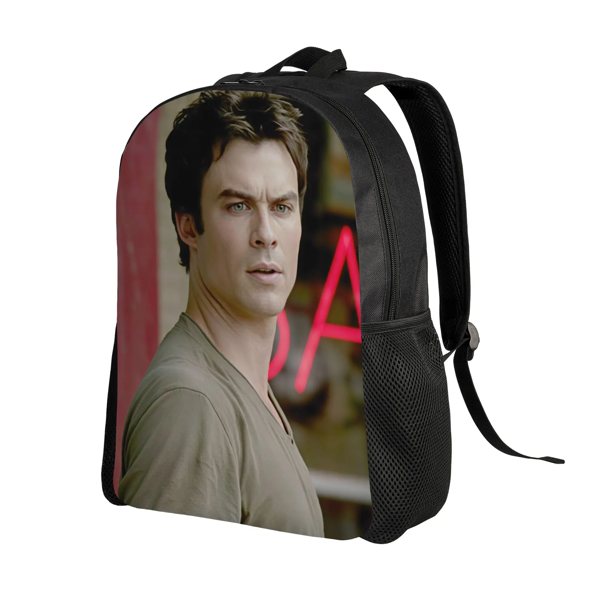 Vampire Diaries Damon Klaus  Backpack Youth  Print Backpacks Polyester Novelty High School Bags Outdoor Colorful Rucksack