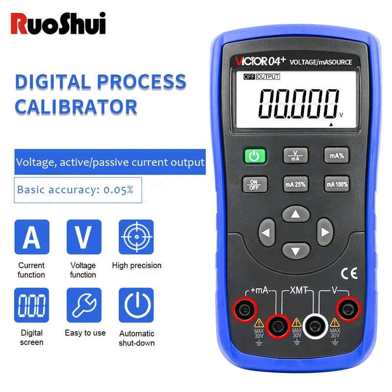 RUOSHUI 04S calibratore di corrente di tensione più avanzato sorgente di uscita di tensione/mA trasmettitore analogico multimetro calibratore di