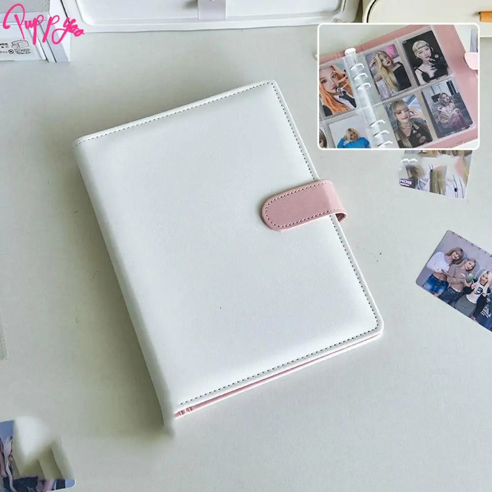 Large Capacity A5 PU Photo Album Loose Leaf Waterproof 3 Inch Photo Card Binder Book Korean Four Grid Idol Pictures Storage Case