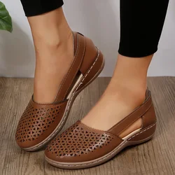 2023 New Women Wedges Sandals Hollow Out Vintage Woman Shoes Slip on Casual Sewing Ladies Sandal Female Summer Zapatos Muje