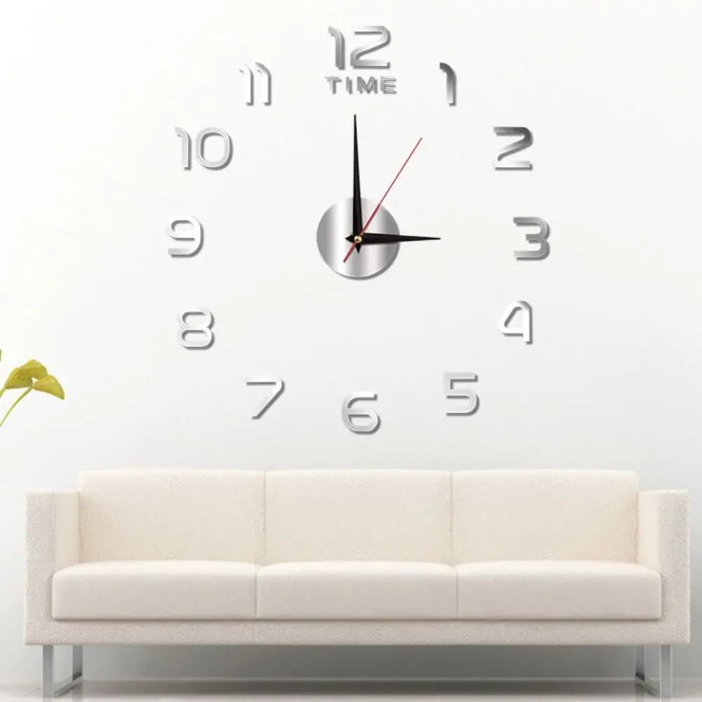 Northern Europe Frameless Design Living Room Environmentally Friendly Home Decor DIY Wall Sticker Mirror Stickers Decal Clock