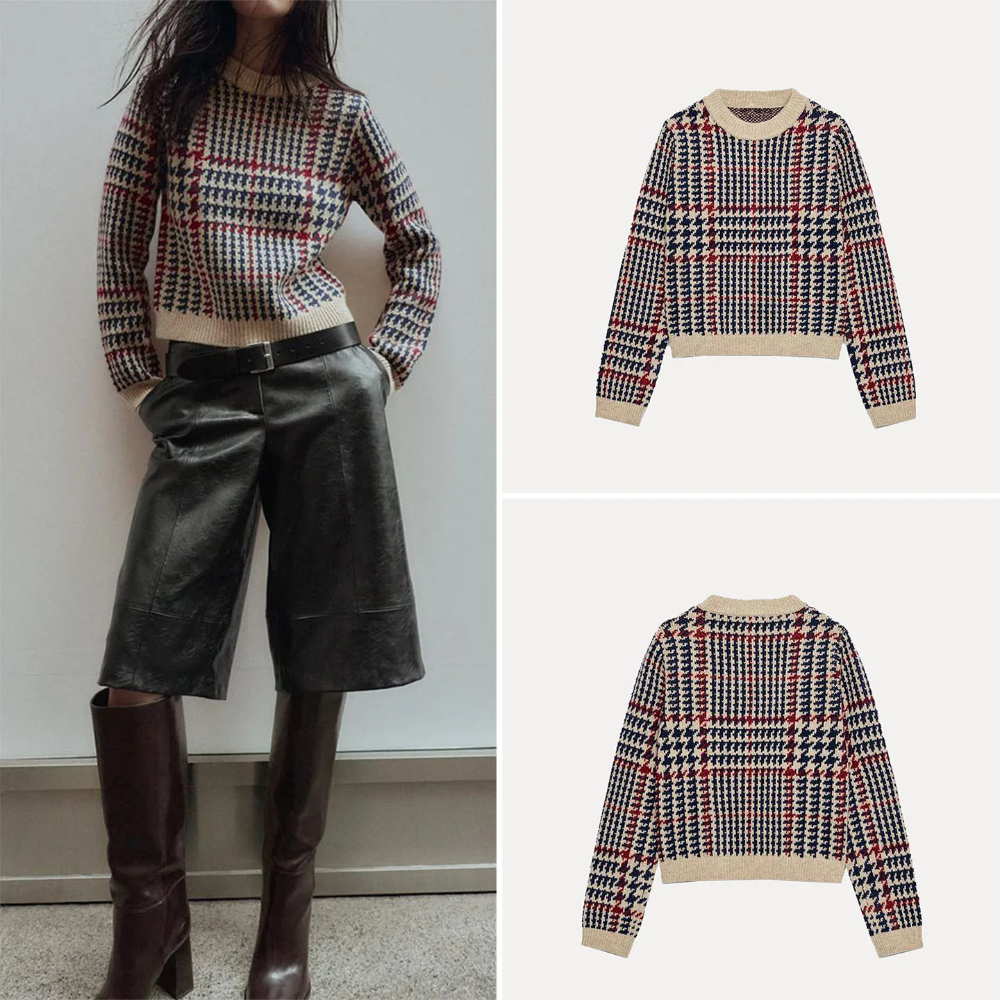 

Модный вязаный свитер Long Sve, универсальная повседневная одежда, осень 2024, женский свободный крой, круглый трикотаж Ne Coat Sle